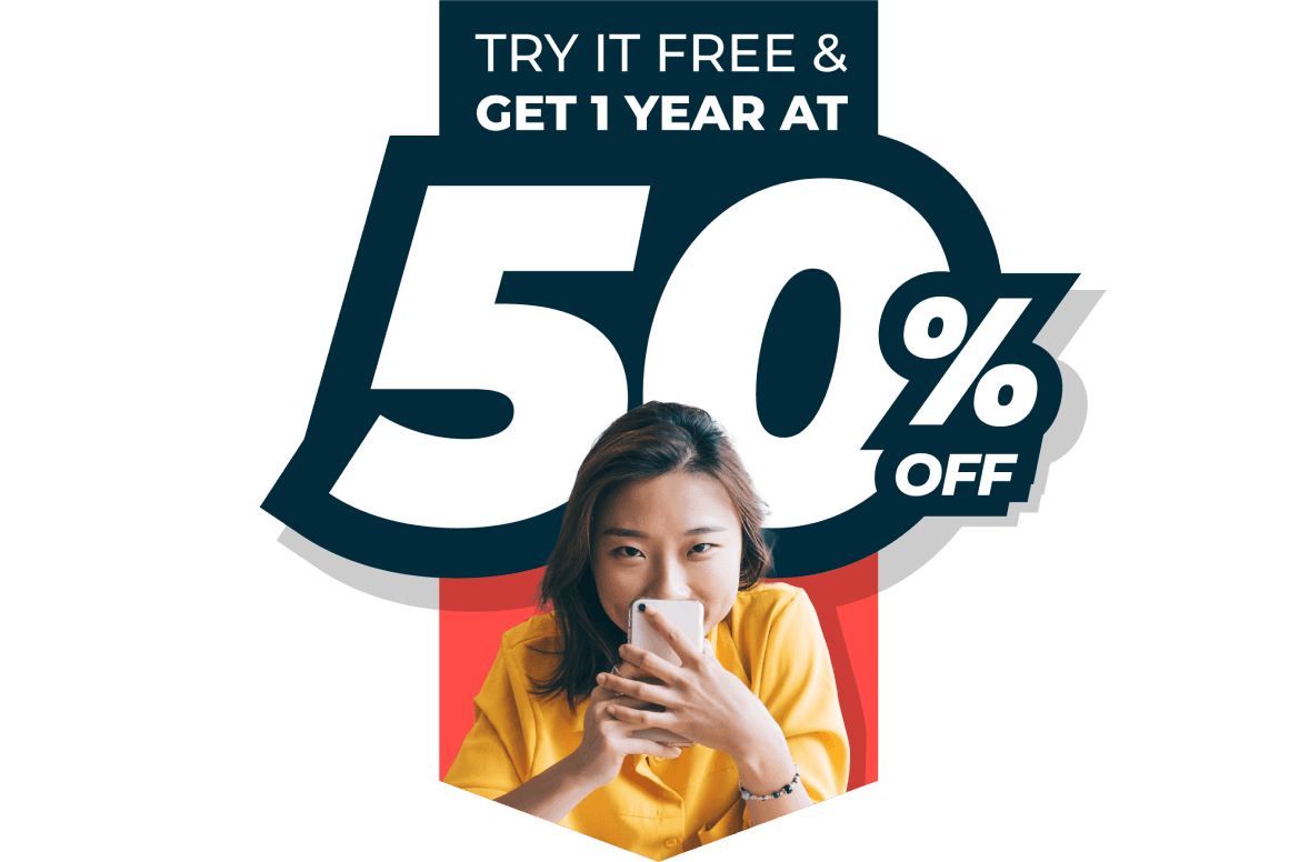 Try it free and get 1 year at 50% off