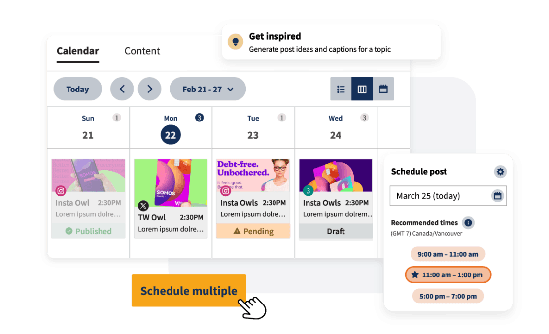 Hoot suite content calendar