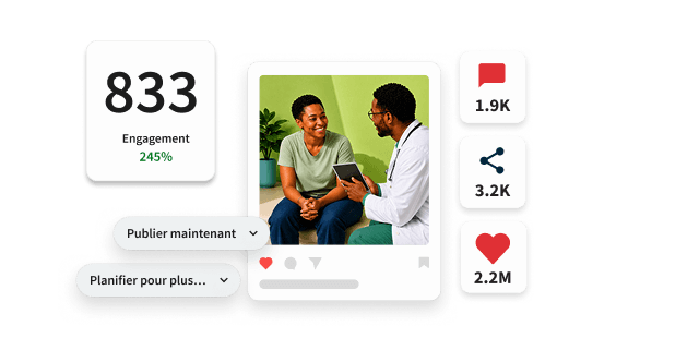 Tableau de bord Hootsuite Amplify avec des objectifs de partage hebdomadaires