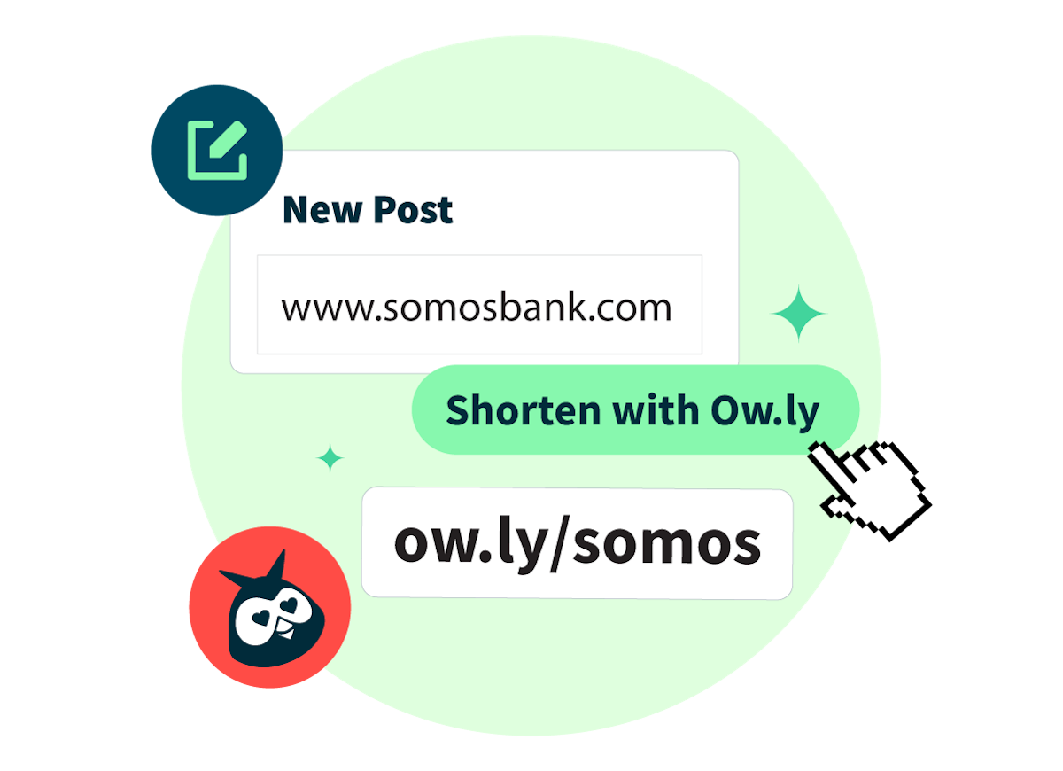 Die URL „www.somosbank.com“ verkürzt auf „ow.ly/somos“