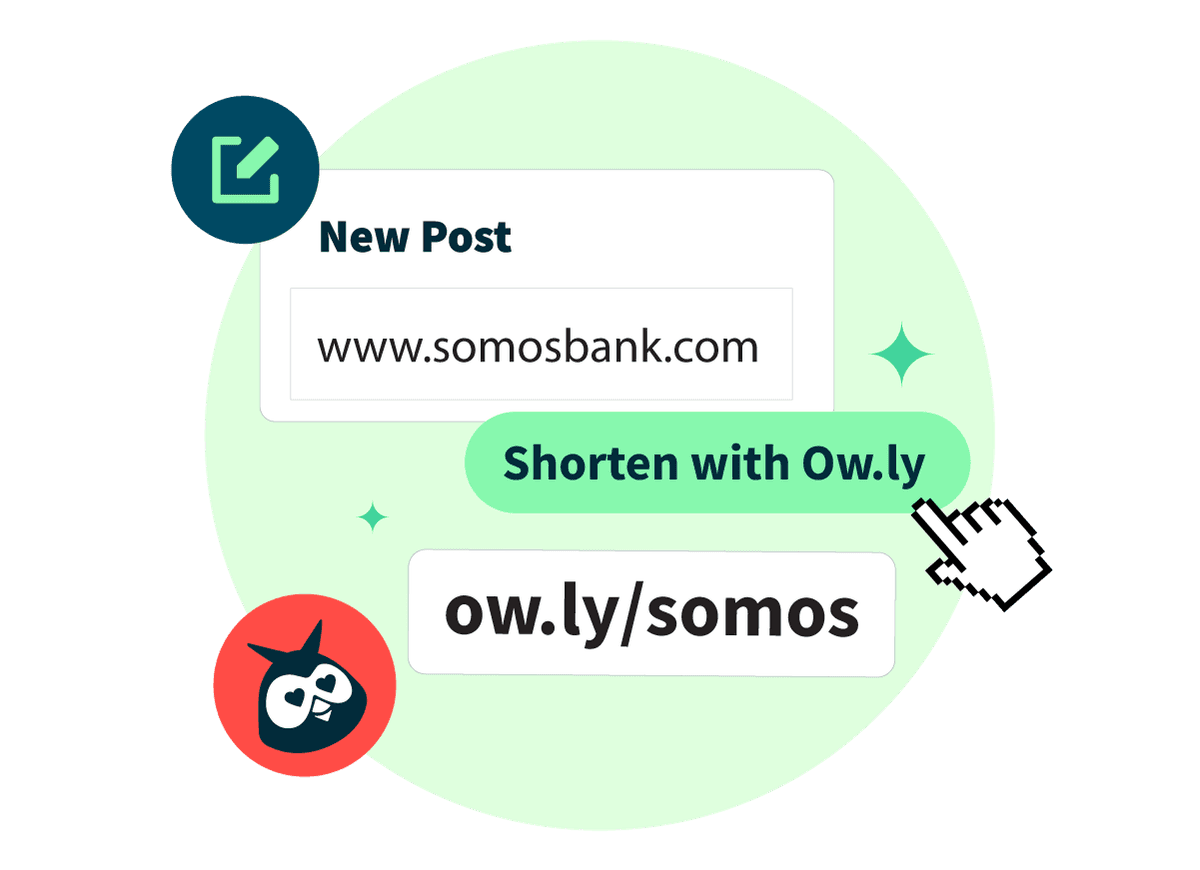 Une URL « www.somosbank.com » raccourcie en « ow.ly/somos »