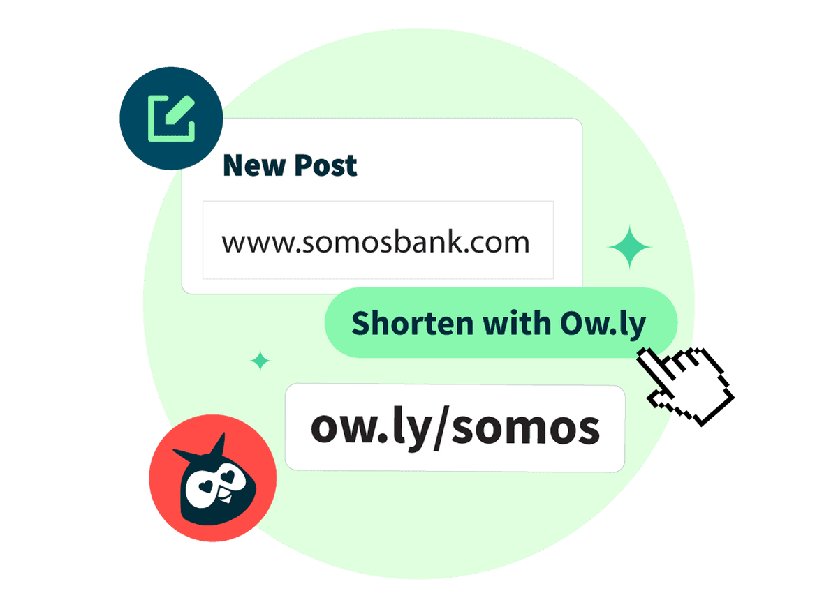 Une URL « www.somosbank.com » raccourcie en « ow.ly/somos »