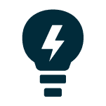 Light bulb icon with lightning bolt