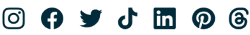 Icone di Instagram, Facebook, Twitter, TikTok, LinkedIn e Pinterest
