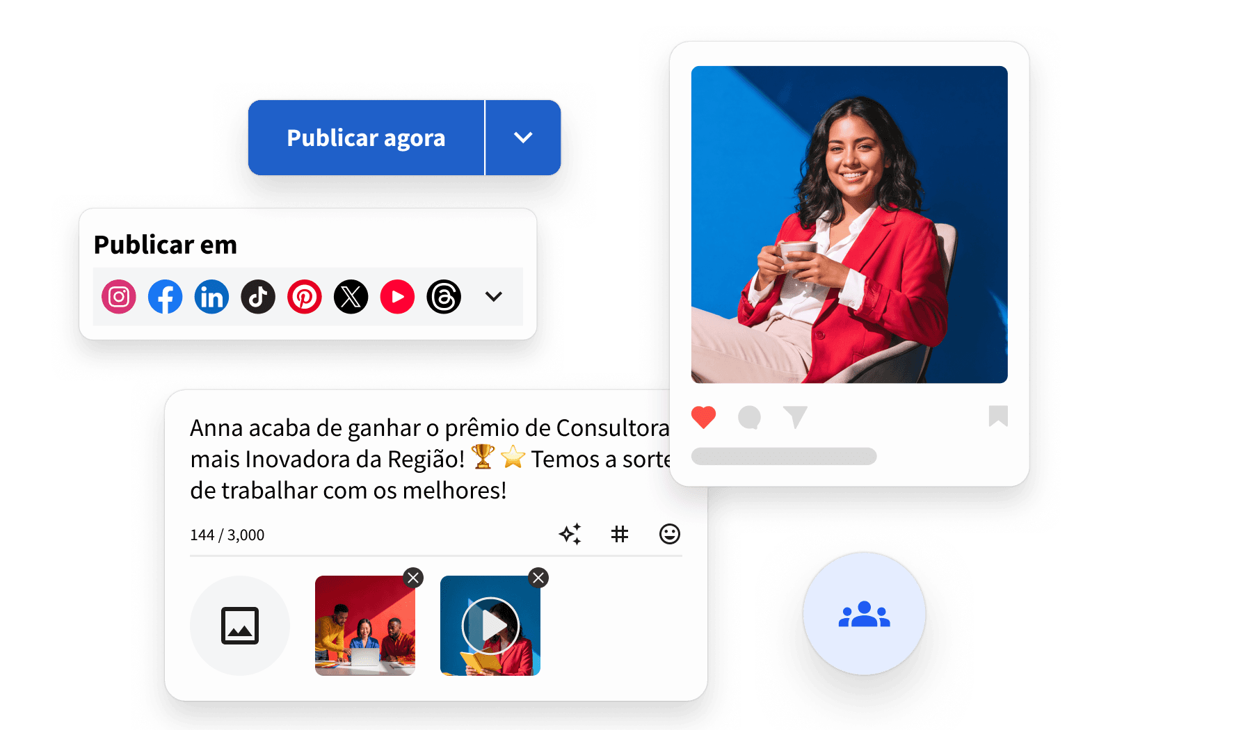 Painel de controle do Hootsuite Amplify com metas de compartilhamento semanais
