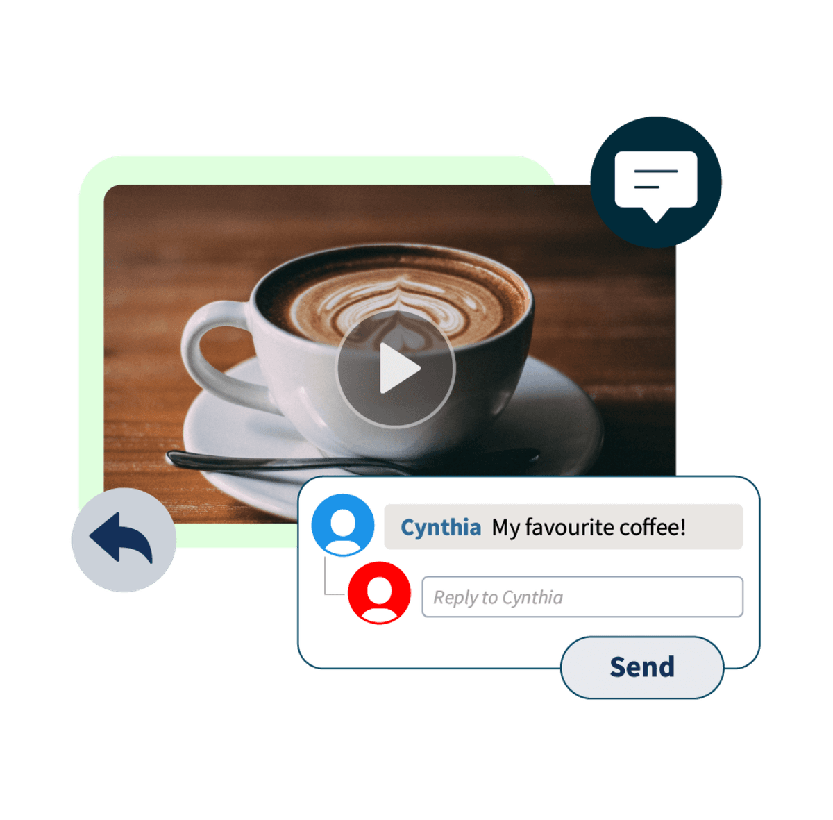 image vidéo d'un café accompagnée du commentaire « Mon café préféré ! »