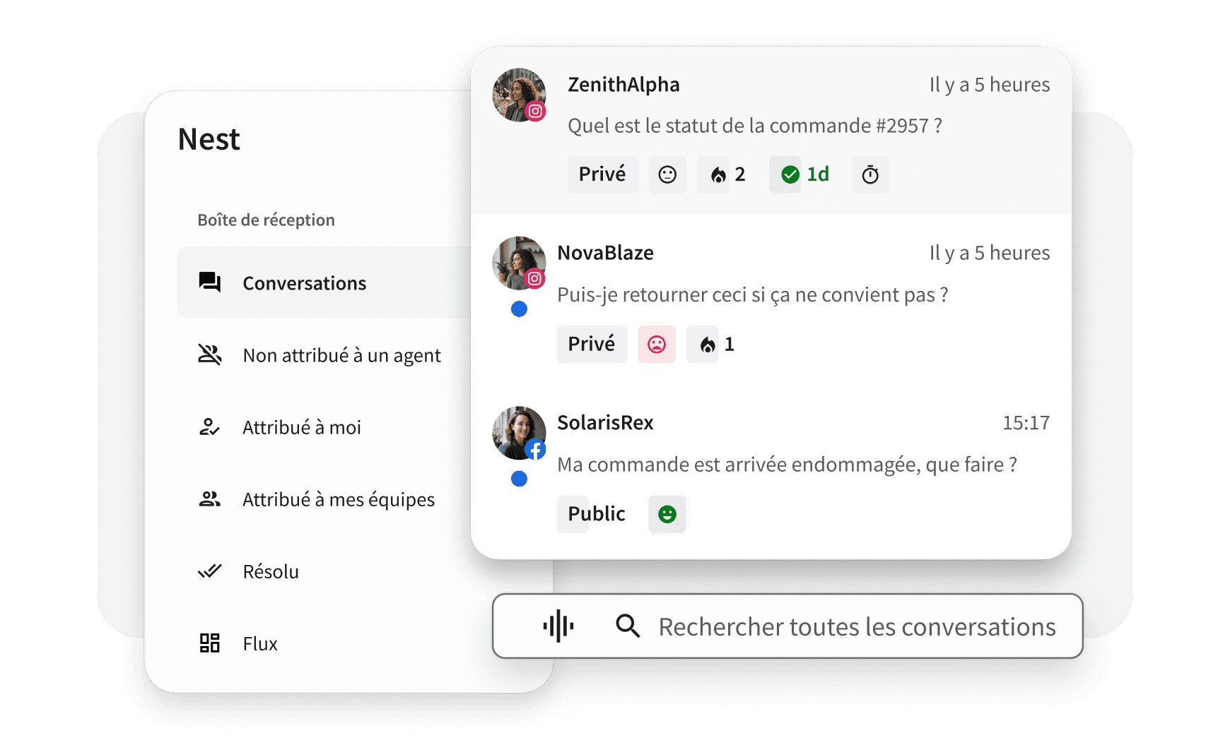 Fonctionnalités de messagerie sociale et boîte de réception Hootsuite